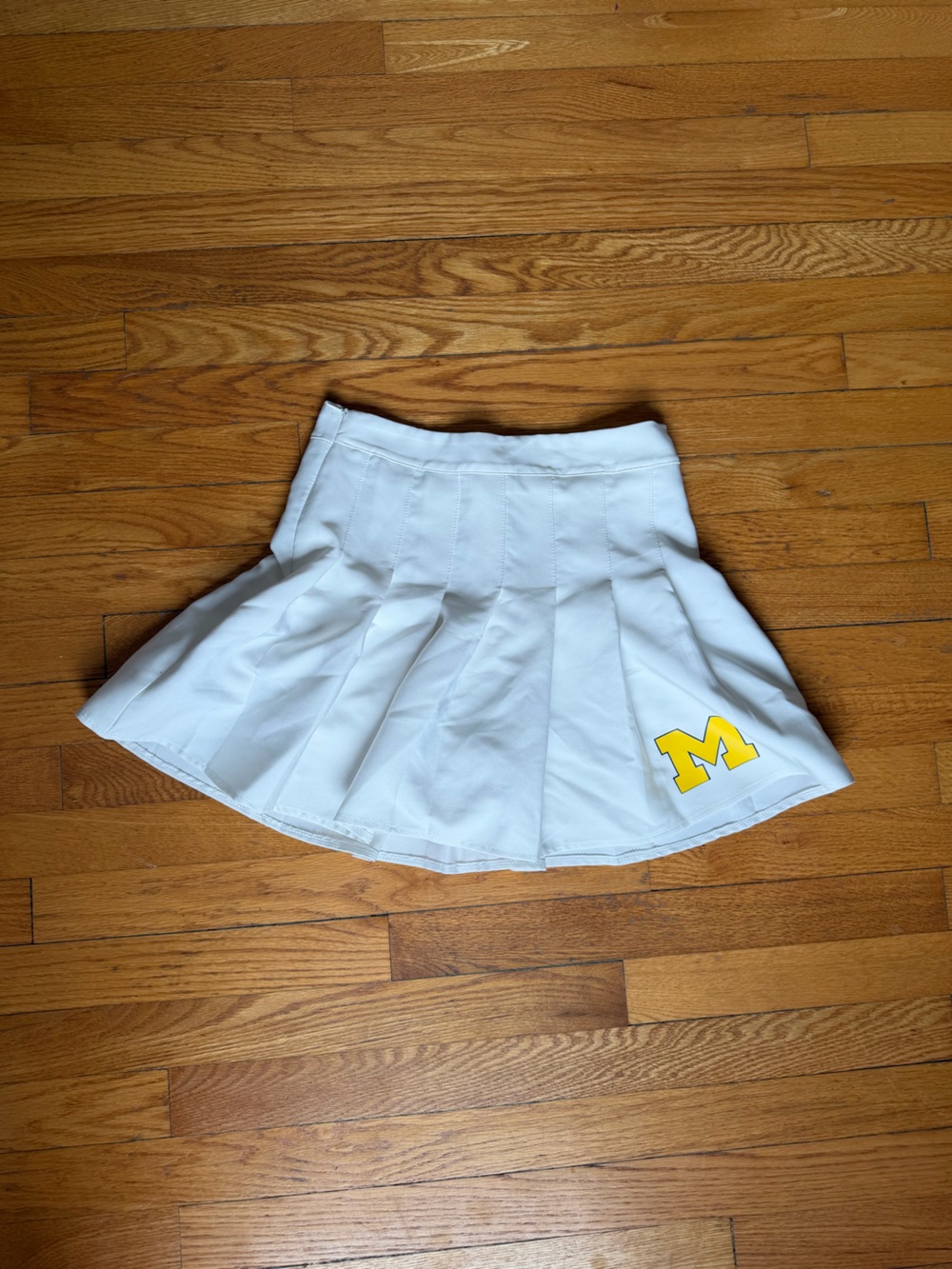 University of Michigan White Pleated Tennis Skirt